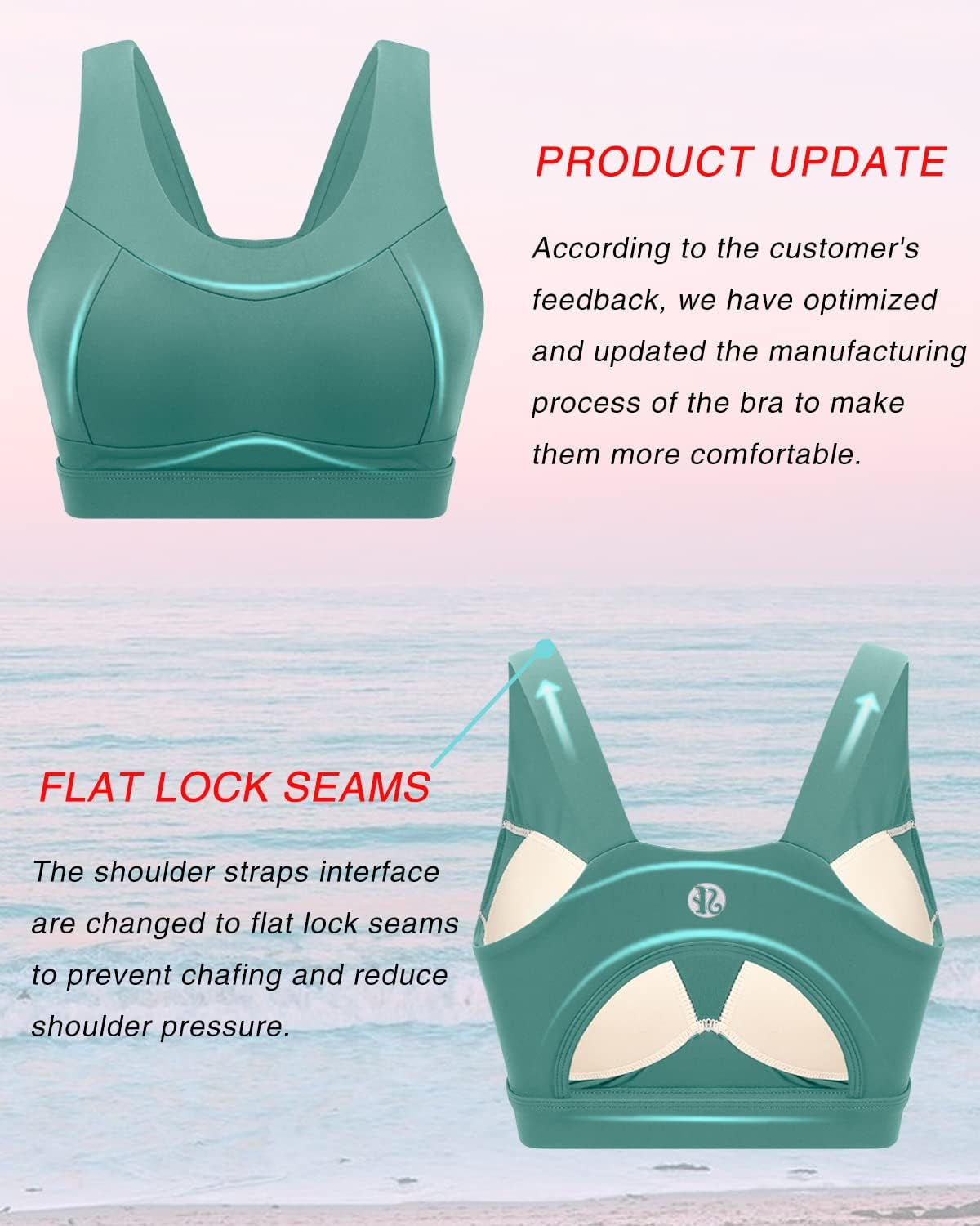 High Impact Sports Bras for Women,Racerback Running Bra Workout Crop Tank Tops Longline Sports Bra Push Up