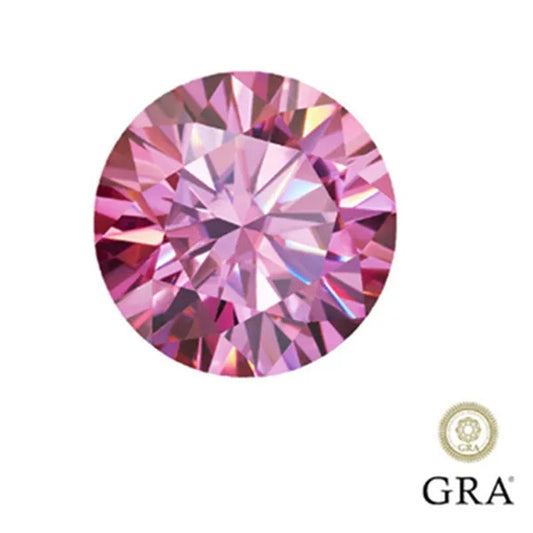 Top Pink morsonite naked diamond gem vvs1 excellent round cut cream ring finger with gra certificate