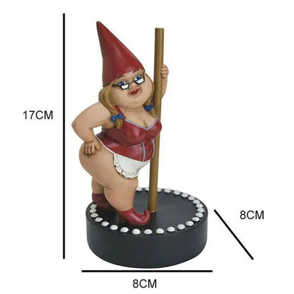 Garden Pole Dancing Gnome Resin Gnomes Statue Outdoor Decoration Sculpture Figurines Decorativas Home Decor Adornos Para Casa
