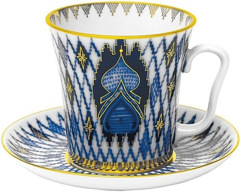 Lomonosov Porcelain Set Mug and Saucer Magic City Kizhi with Russian Church