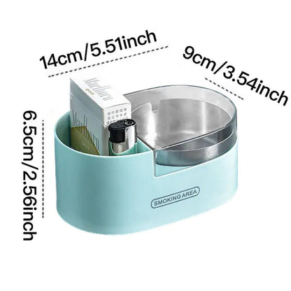 Stainless steel wall-mounted ashtray with lid,cigarette Storage Rack Creative Bathroom Wall Stainless Steel Ashtray