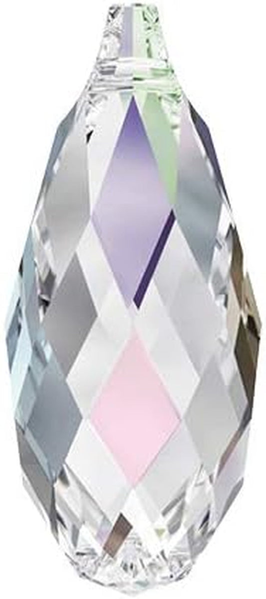13 X 6.5Mm Austria Crystal 6010 Briolette Pendant by 4-Pcs (Crystal AB)
