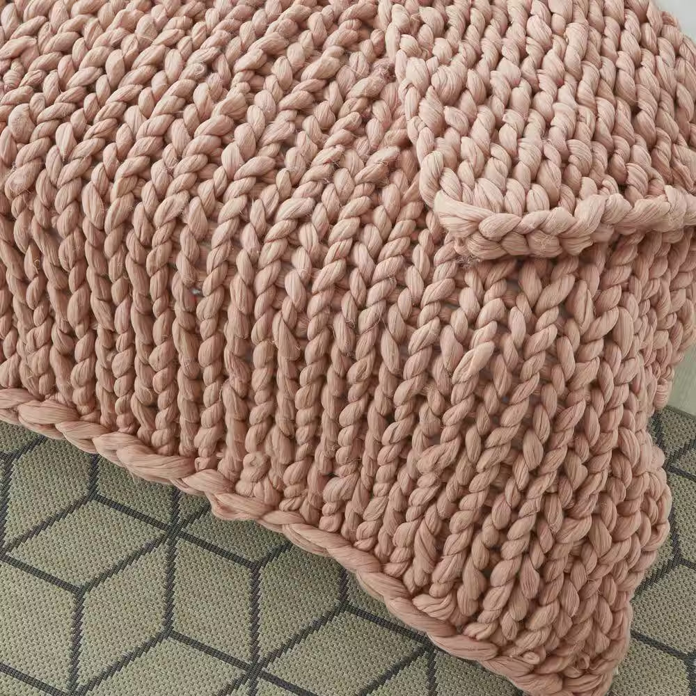 Berenice 40 In. X 60 In. Blush Throw Blanket Cozy 100% Polyester