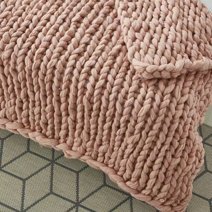 Berenice 40 In. X 60 In. Blush Throw Blanket Cozy 100% Polyester