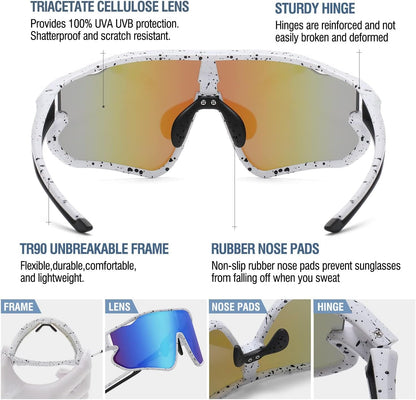 Kids Sunglasses Youth Baseball Sun Glasses Lightweight TR90 Frame UV400 Sports Cycling Shades for Boys Girls DK268