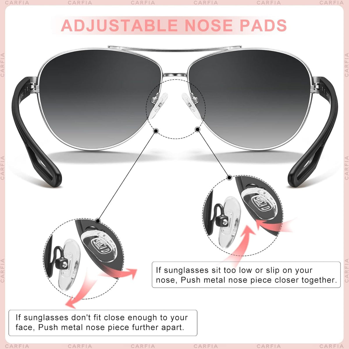 Polarized Sunglasses for Women UV Protection Ultra-Lightweight Comfort Metal Frame Driving Glasses CA3210