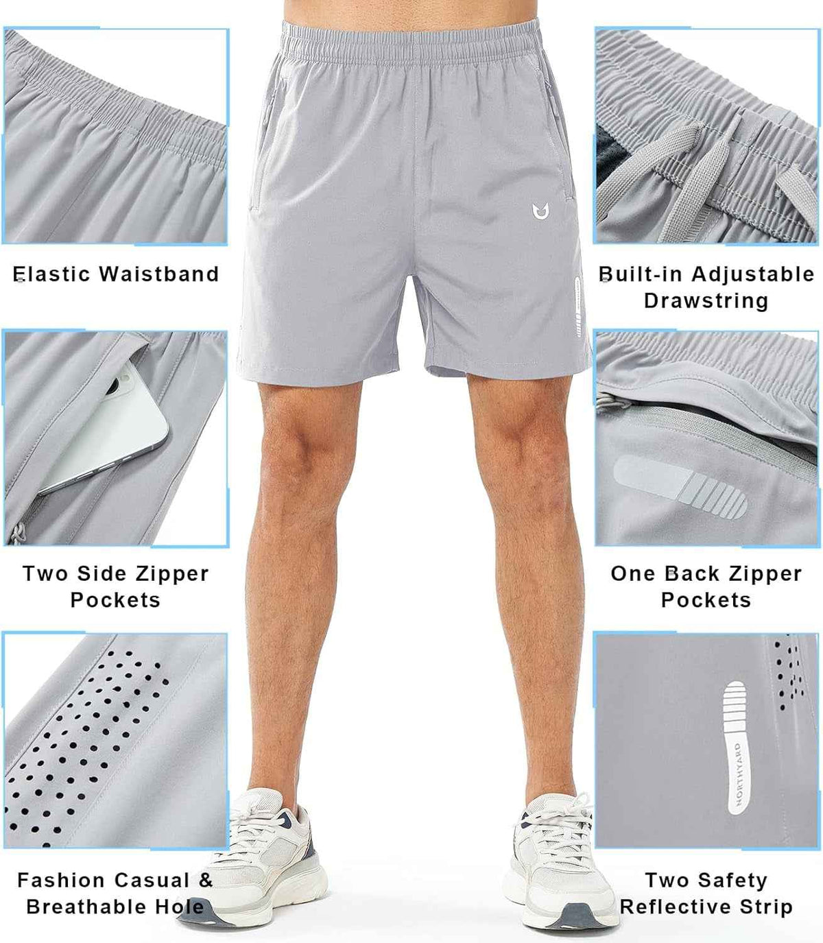 Men'S Athletic Running Shorts Quick Dry Workout Shorts 7"/ 5"/ 9" Lightweight Sports Gym Basketball Shorts Hiking
