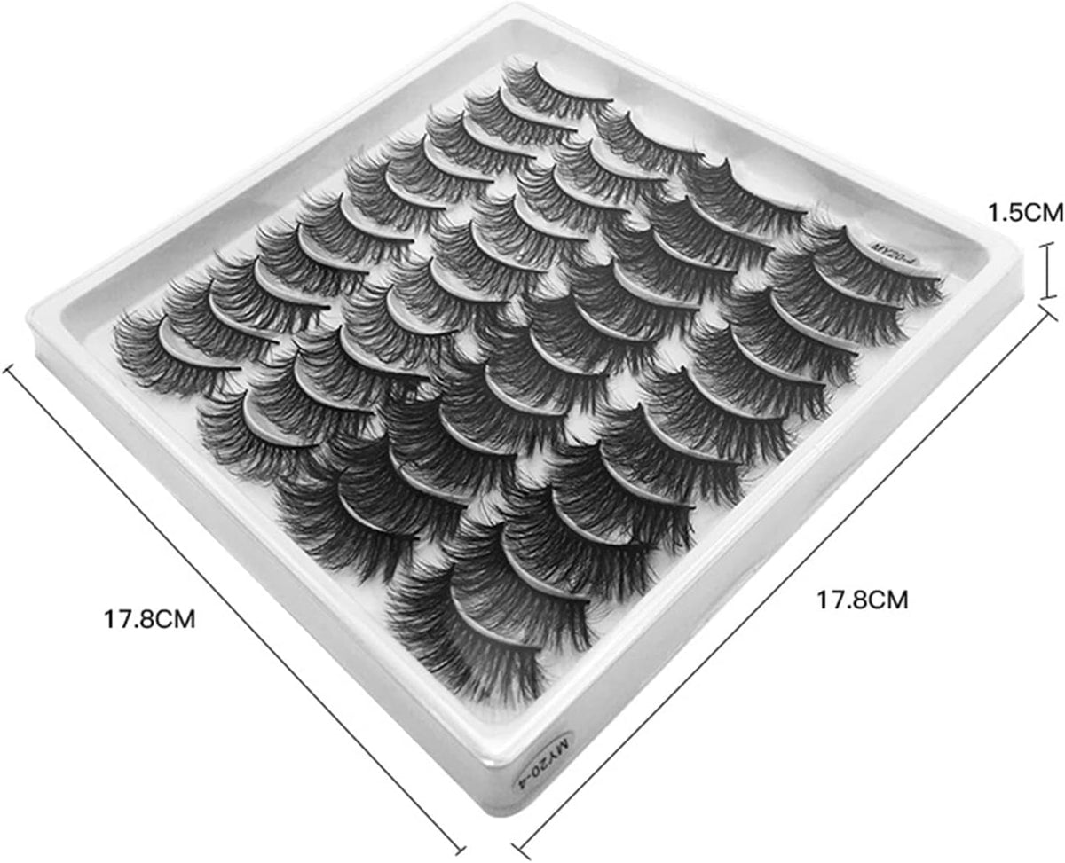 60 Pairs Fluffy Wispy False Eyelashes Natural Look Russian Strip Lashes 8D Curly Effect Reusable Fake Eyelashes Soft Eyes Lash Multipack,M06