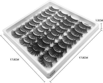 60 Pairs Fluffy Wispy False Eyelashes Natural Look Russian Strip Lashes 8D Curly Effect Reusable Fake Eyelashes Soft Eyes Lash Multipack,M06