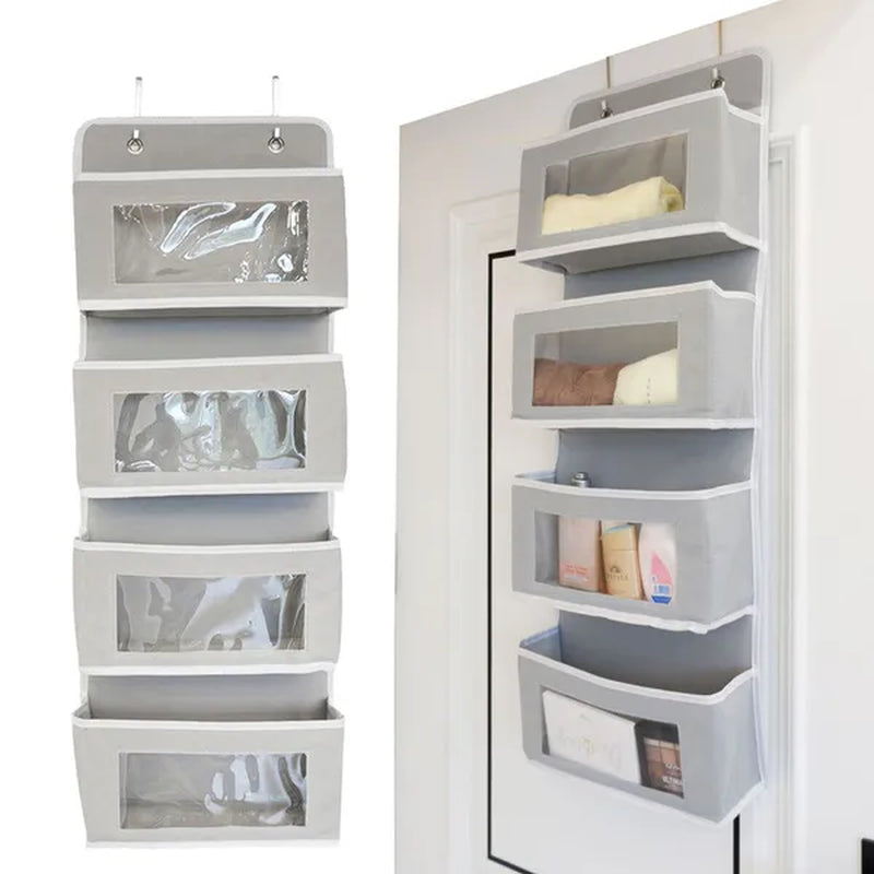 Non-woven Hanging Organizer Fabric Door Wall Hanging Storage Bag Folding Shelf Pocket Closet Hanger Dorm Bath Kitchen Storage 1/2/3/4/5 layers