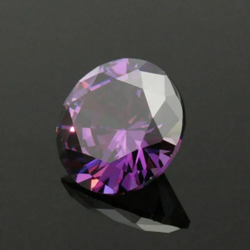 6-15MM Purple Round Zircon Stone for Jewelry Ring Necklace Accessories