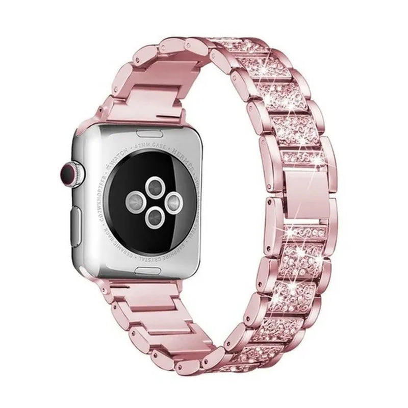 For Apple Watch Band 40mm 44mm 38mm 42mm women Diamond Band for Apple Watch series 6 5 4 3 2 1 iWatch bracelet stainless steel strap For Fitbit Charge 2/3/4 Blaze/Fitbit Versa Lite