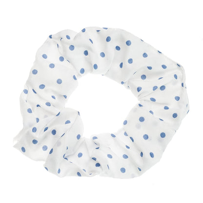 Blue Plaid Scrunchies Set - 5 Bandana Hair Ties for Women