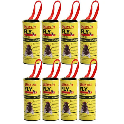 4/8/12/16/20 Rolls Sticky Fly Trap Glue Paper Insect Bug Catcher Strip Glue Paper Catcher Traps Fly Bug Household Flies Sticker