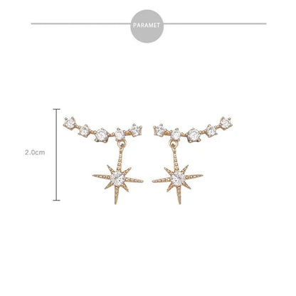 1 Pairs 925 Sterling Silver Stud Earrings New Fashion Snowflake Earrings Diamond Earrings