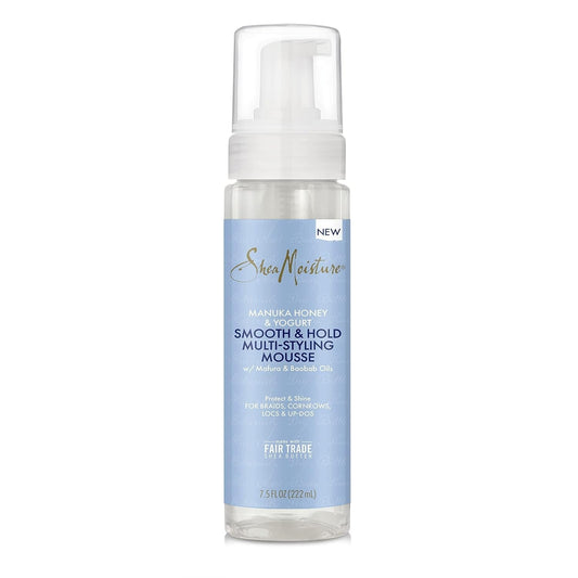 Manuka Honey & Yogurt Smooth & Hold Multi-Styling Hair Mousse for Nourishment 7.5 Oz