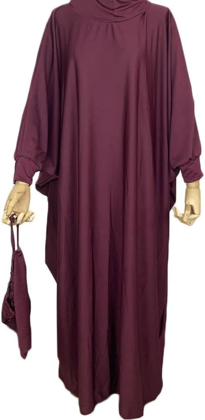 Women'S Muslim Dress One Piece Prayer with Hijab Full Length Dress Abaya Dubai Islam Robe Turkey Caftan