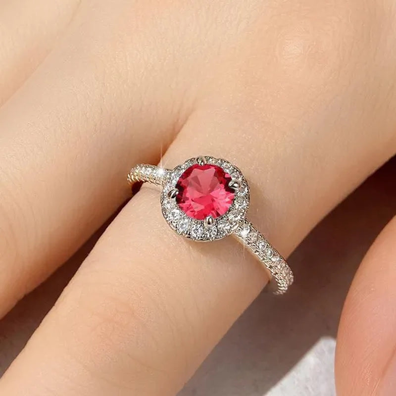 Bridal Engagement Rings Proposal Gift Blue Sapphire Cubic Zirconia Rings for Women Wedding Ring Accessories