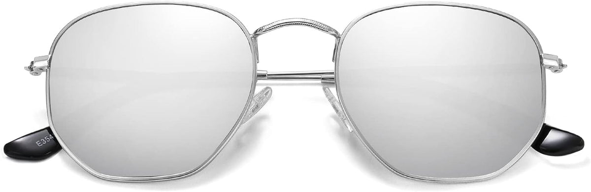 Polarized Hexagon Sunglasses for Women Men Polygon Square Sun Glasses UV400 Protection Metal Frame