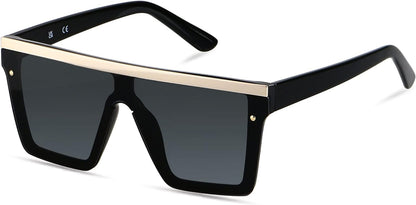 Square Oversized Sunglasses for Women Men Big Flat Top Fashion Shield Large UV Protection Rimless Shades