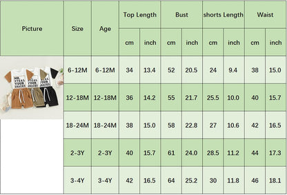 Toddler Baby Boy Summer Clothes Short Sleeve Letter Print T Shirt Tops + Elastic Shorts Infant Casual Outfit Set