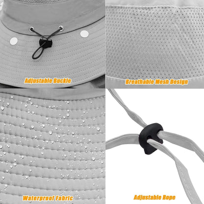 Fishing Hat for Men & Women, Outdoor UV Sun Protection Wide Brim Hat with Face Cover & Neck Flap