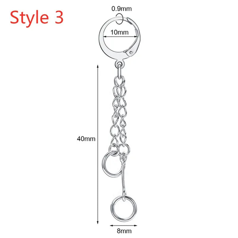 1 Pair Stainless Steel Huggie Hinged Hoop Earrings Hoop Dangle Earrings for Women Men Silver Black