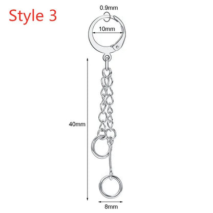 1 Pair Stainless Steel Huggie Hinged Hoop Earrings Hoop Dangle Earrings for Women Men Silver Black