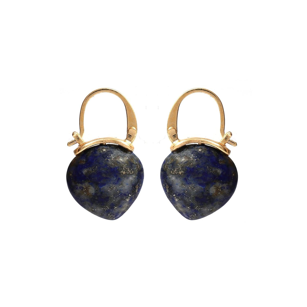 Gempires Lapis Lazuli Hoop Earrings for Women, Drop Earrings, September Birthstone, Trendy, Dangling, 15Mm Pear Shape Crystal, 14K Gold Plated Jewelry