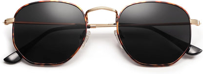 Square Polarized Sunglasses for Women Men Small Hexagonal Polygon Mirrored Lens SJ1072