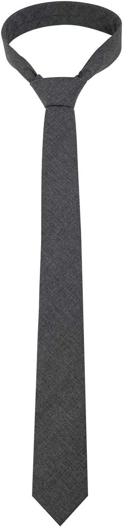 Mens Solid Color Necktie Cotton Neck Tie for Men