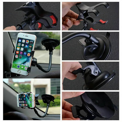 Universal Long Arm 360 Degrees Rotation Windshield Dashboard Car Mount Holder Cradle System for iPhone Mobile Cell Phone GPS
