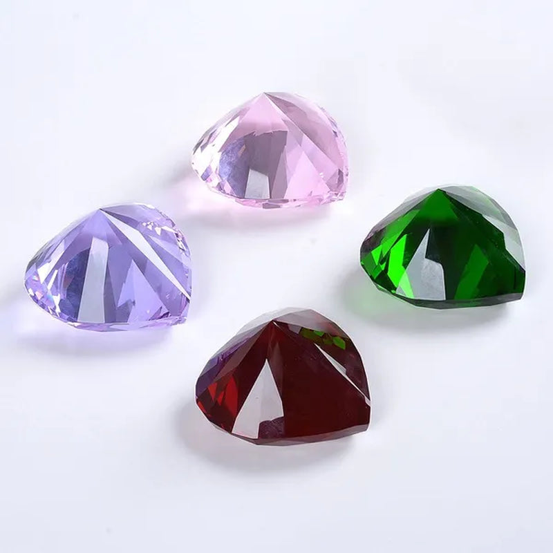 Heart Shape 80mm Crystal Diamond Paperweight  Art Glass Figurine Home Wedding Decor Collectible Gift Souvenir