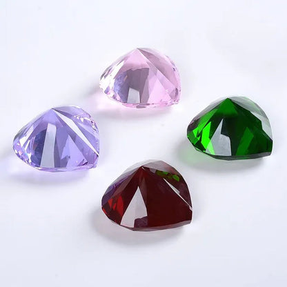 Heart Shape 80mm Crystal Diamond Paperweight  Art Glass Figurine Home Wedding Decor Collectible Gift Souvenir