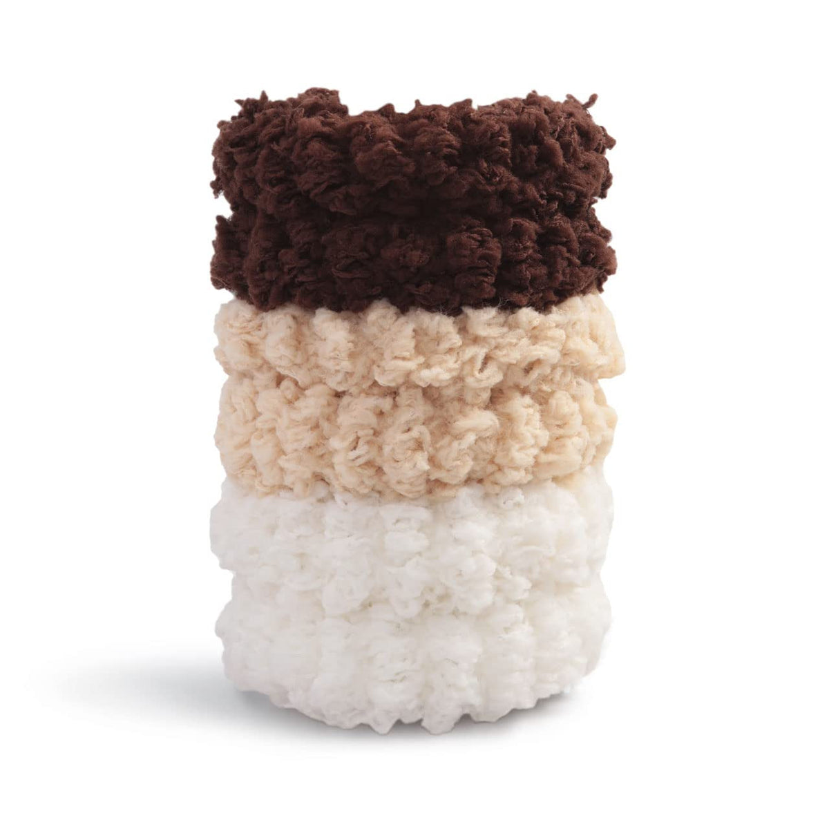 Organic Cotton Scrunchies - Large Fluffy Hair Ties and Ponytail Holders for Women and Girls, 6Pc (Neutral)