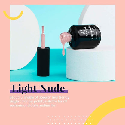 beetles Gel Nail Polish, 1Pcs 0.5Oz 15ml Sheer Pink Gel Polish,Light Nude Nail Gel Neutral Soak off Uv Led Lamp Needed Manicure for Home Salon Nail Art DIY, Spring Gel for Girls, 2024 New Trend