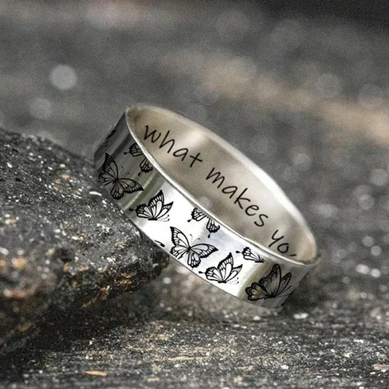 Women'S Butterfly Ring, No Diamonds Butterfly Ring, 925 Sterling Silver Engagement Ring, Wedding Rings, Fashion Jewelry, Size 5 6 7 8 9 10