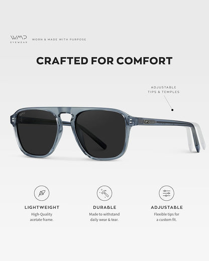 Polarized Modern Aviator One-Bridge Square Mens Sunglasses