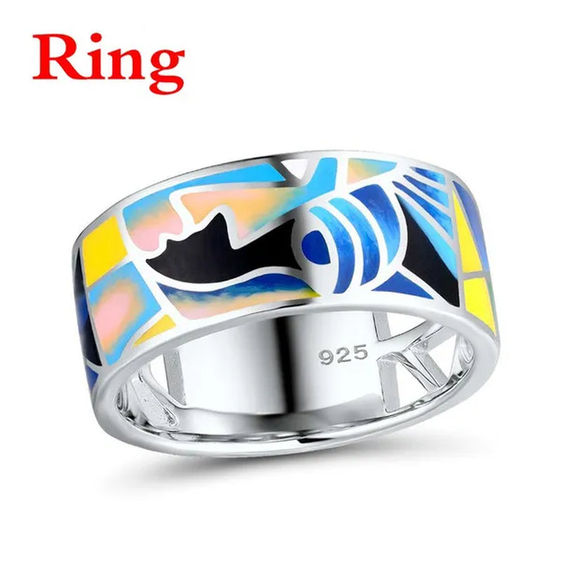 1/2/4/piece Set of Chinese and American Ethnic Style Abstract Drama Knife Horse Dan Abstract Face Contour Opera Mask 925 Sterling Silver Jewelry Jewelry Set Bride Engagement Wedding Jewelry Lover Gift Couple Necklace Anniversary Gift Jewelry