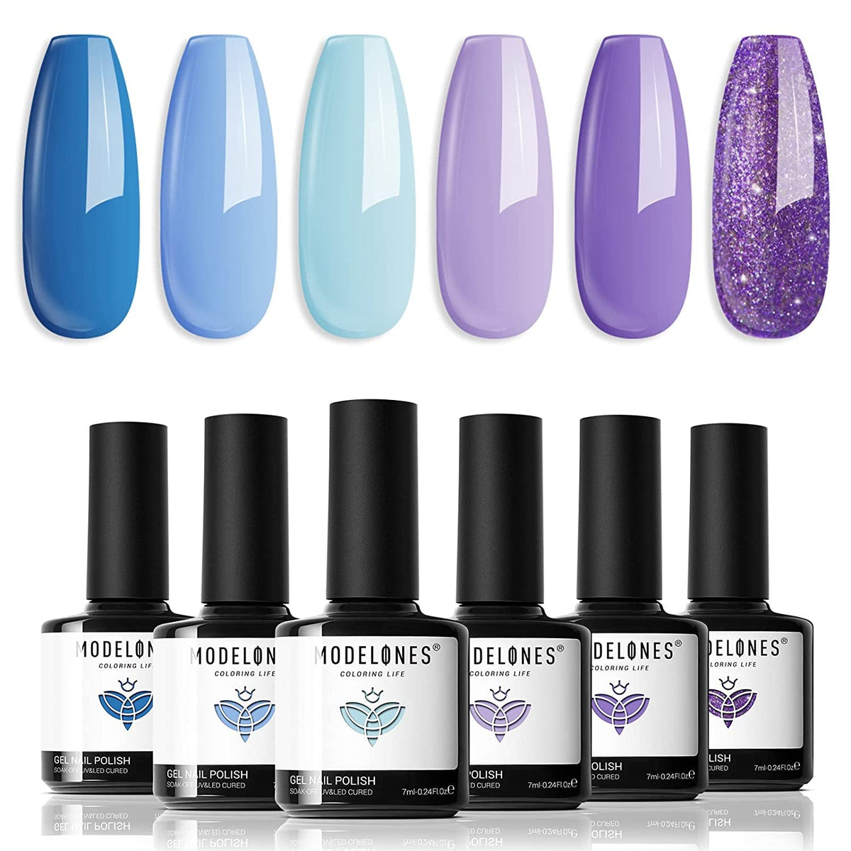 Gel Nail Polish Set, 6 Colors Easter Pastel Gel Polish Set with Nail Art Liner Brush, Soft Pink White Light Purple Blue Green Nude Spring Painting Nail Gel Polish Kit Mani DIY Salon Gifts