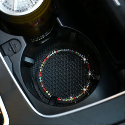 1/2PCS Car Universal Diamond Honeycomb Water Cup Bottle Holder Anti-slip Pad Mat Drink Coaster for Interior Decoration Car Styling Accessories