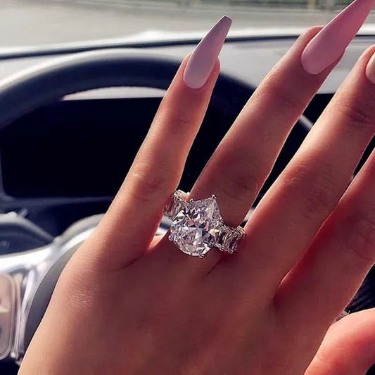 Fashion Princess Engagement Ring Elegant Bride Wedding Party Anniversary Gift