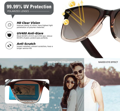 Polarized Sunglasses for Women Men Classic Retro Square Frame Driving Trendy Sun Glasses UV Protection