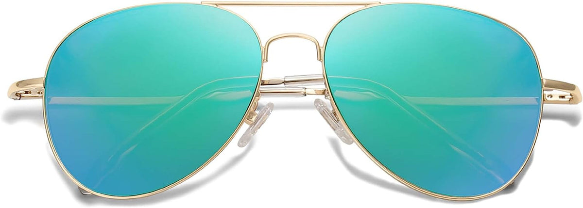 Classic Aviator Sunglasses for Women Men Metal Spring Hinges SJ1030