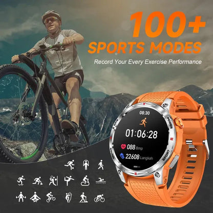 LIGE GPS 100+ Sport Modes Smart Watch Men Compass Military With LED Flashlight Bluetooth Call Sport Tracker IP68 Waterproof Smartwatch For Women Android IOS
