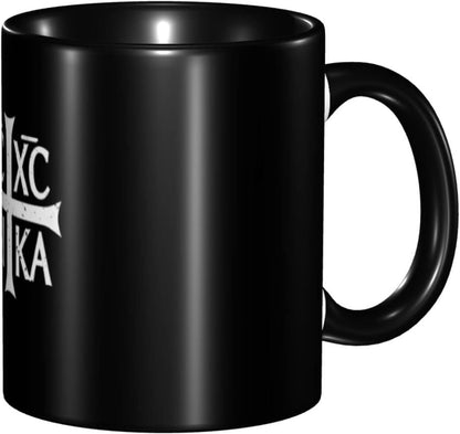 Christian Orthodox Russian Cross Mug, 11 Oz Coffee Mug Funny Tea Cup for Office Home School