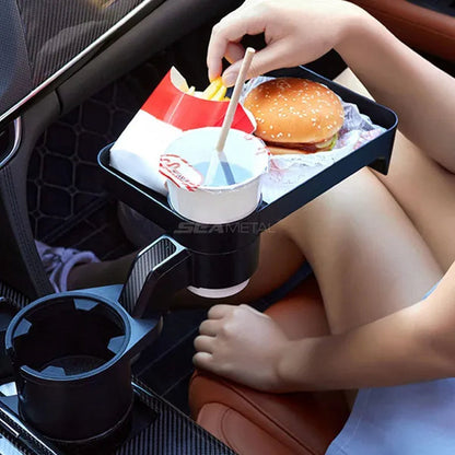 Multifunctional Car Cup Holder with Detachable Tray 360° Rotating Adjustable Car Food Eating Tray Table 3in1 Car Seat Cup Holder Water Bottle Drink Coffee Cleanse Storage