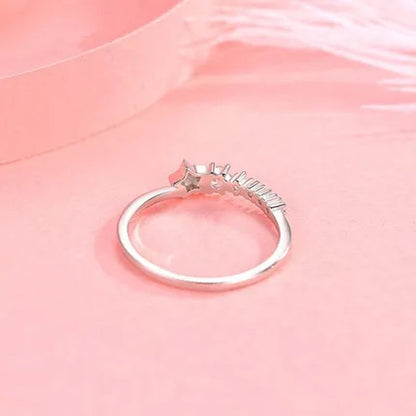 Mysterious Feeling 925 Sterling Silver Star Comet with Long Tail Diamond Wish Rings for Women Girl Lady
