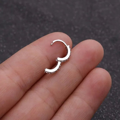 1Pc 6Mm to 10Mm Cz Cartilage Huggie Hoop Earring Small Hoops Helix Tragus Rook Daith Snug Piercing Jewelry