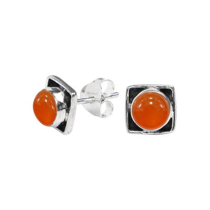 Labradorite Stone Stud Earring, 925 Sterling Silver Stud Earrings for Women Girls, Natural Gemstone Stud Earring, Round Stone Stud Earrings, Gift Jewelry for her